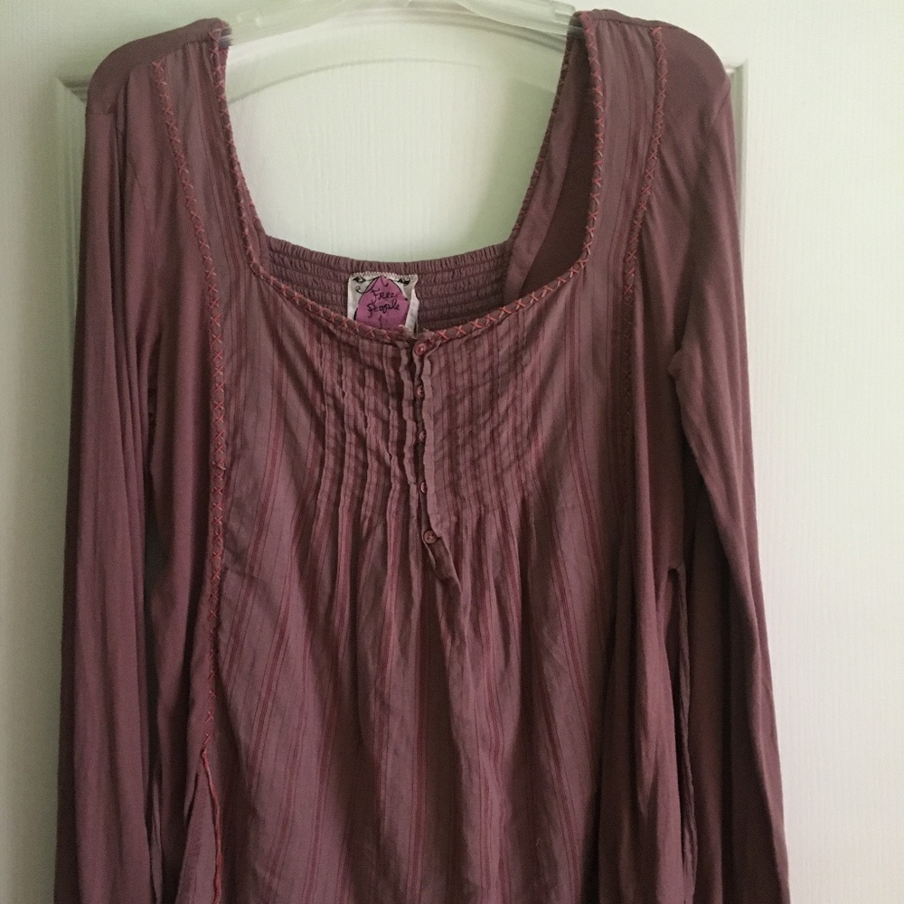 Free People purple long sleeve shirt